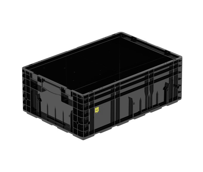 ESD-Behälter VDA-R-KLT 600 x 400 x 213 mm - VDA-R-KLT 6122 ESD  Farbe: schwarz