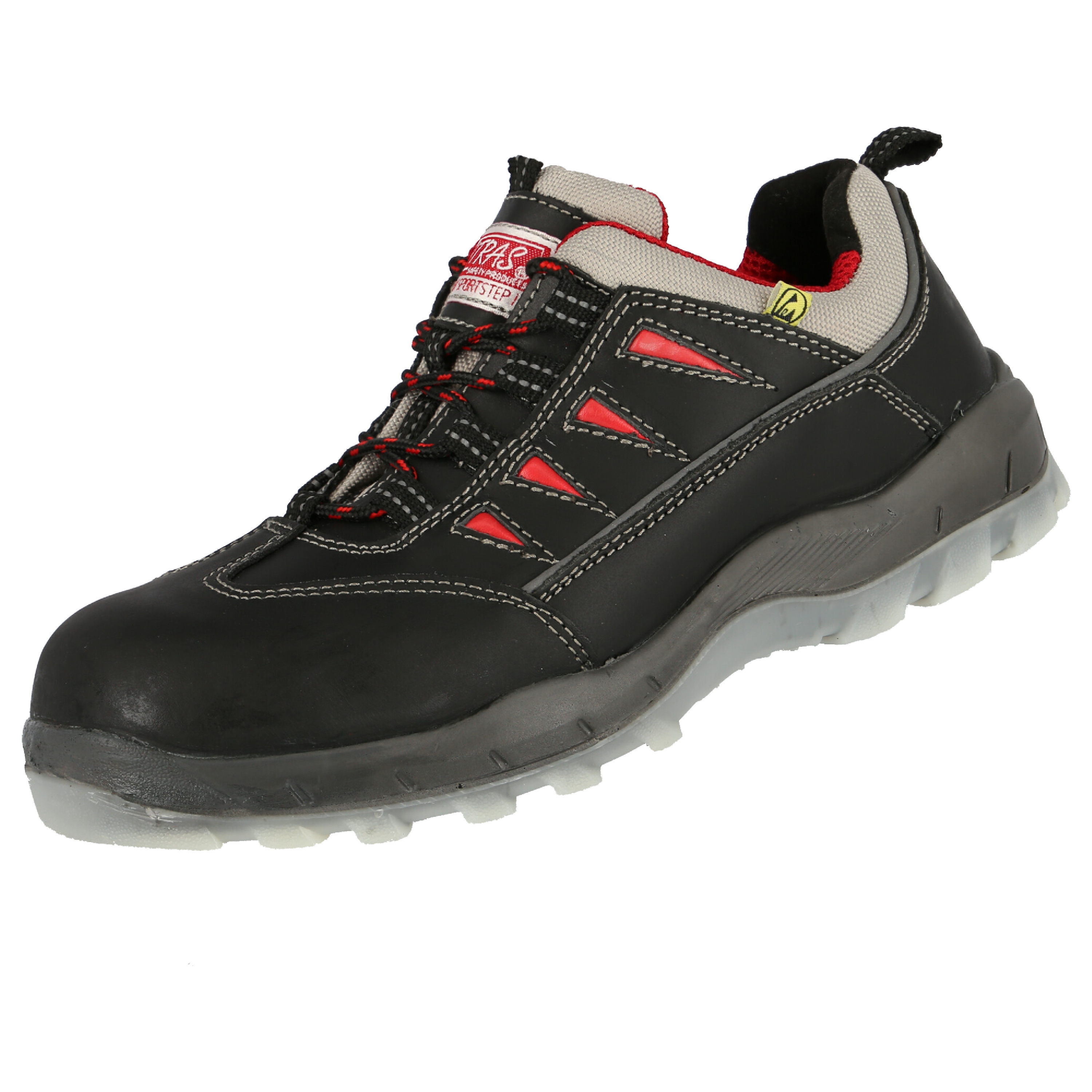 NITRAS SPORT STEP, S3 Sicherheitshalbschuhe, schwarz, EN ISO 20345, EN 61340-4-3, DGUV Regel 112-191