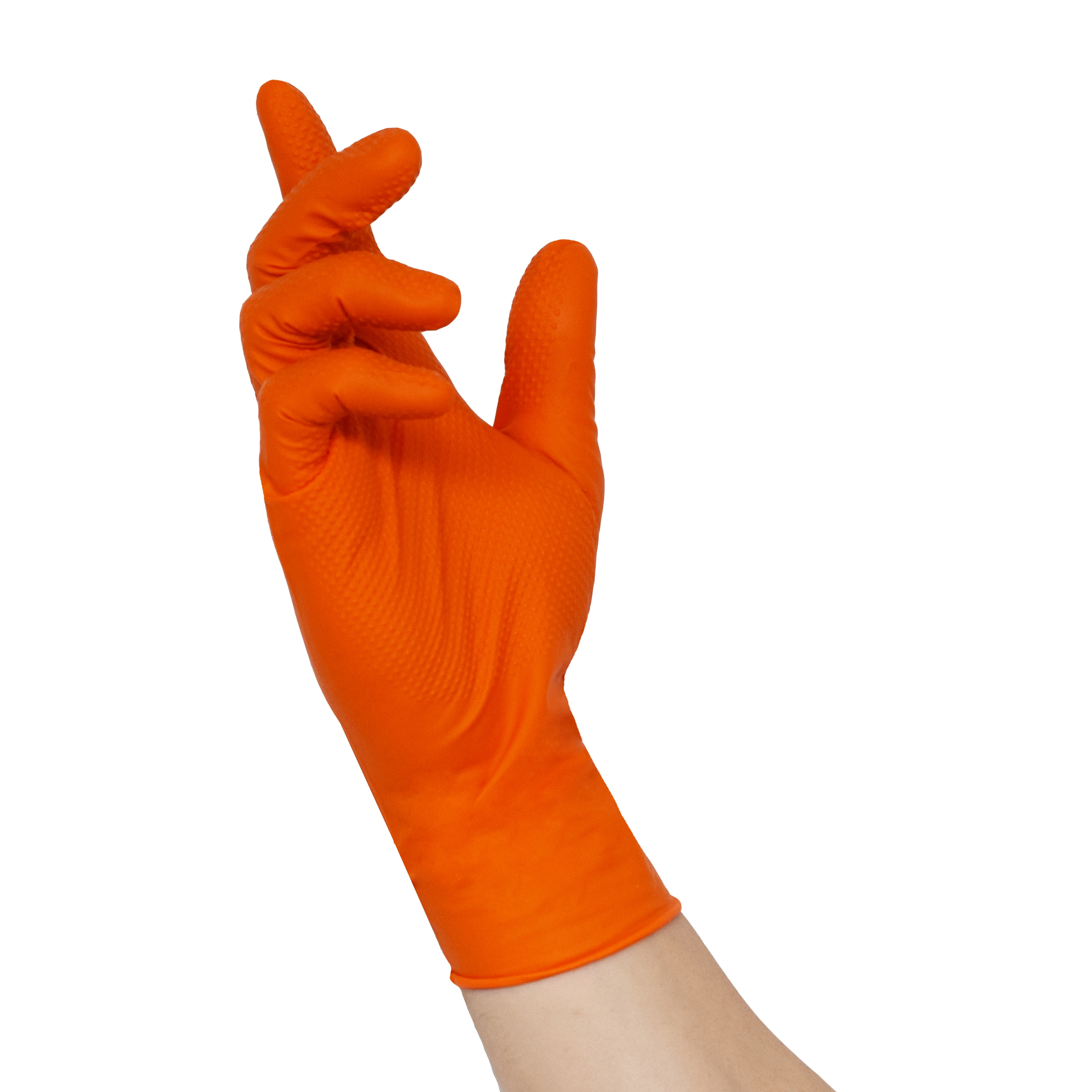 NITRAS TOUGH GRIP N, Nitril-Einmalhandschuhe, orange, EN ISO 374, Box Ã  50 Stück