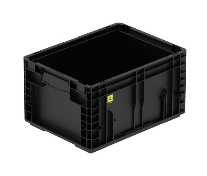 ESD-Behälter VDA-R-KLT 400 x 300 x 213 mm - VDA-R-KLT 4122 ESD  Farbe: schwarz