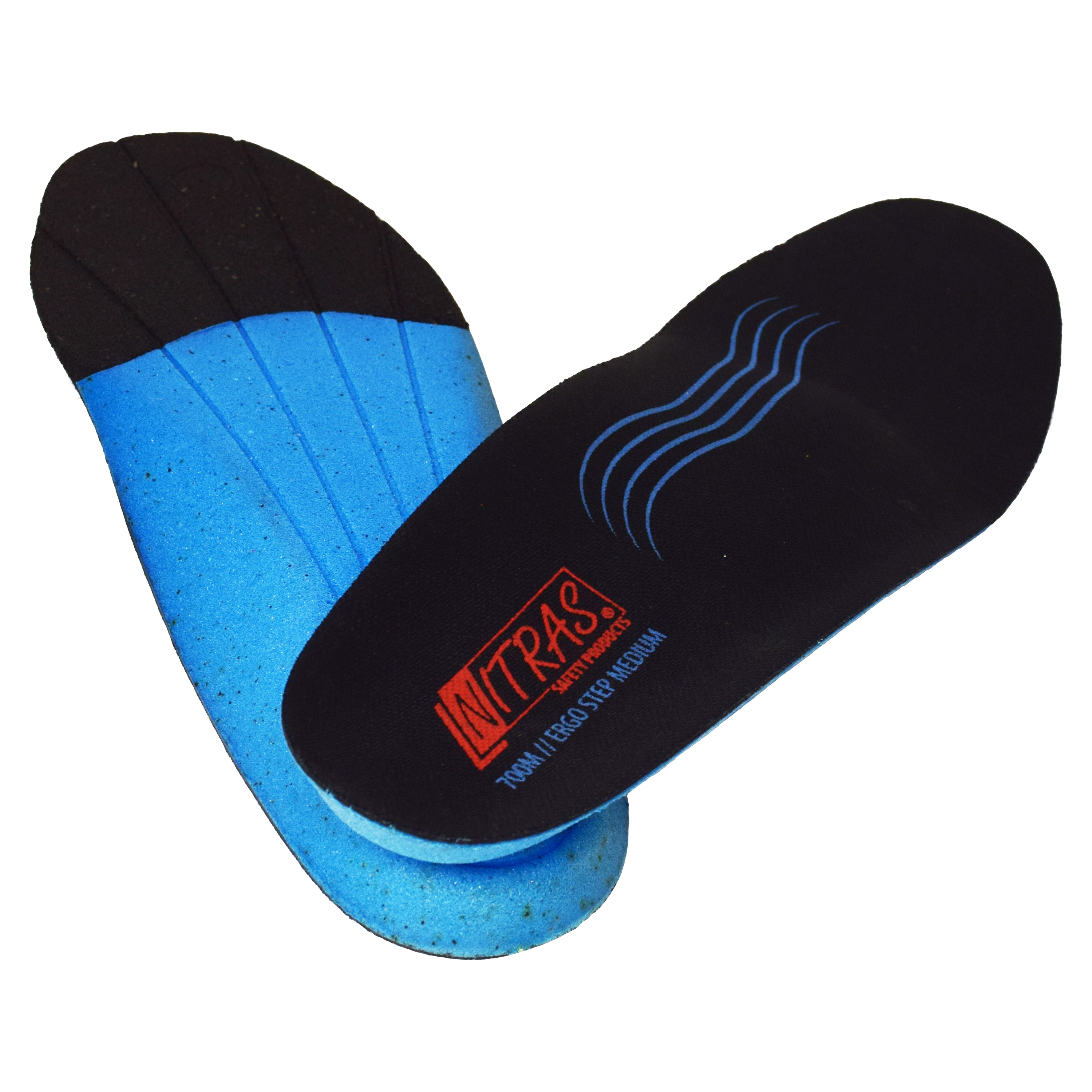 NITRAS ERGO STEP MEDIUM, semi-orthopädische Einlegesohle, schwarz / blau