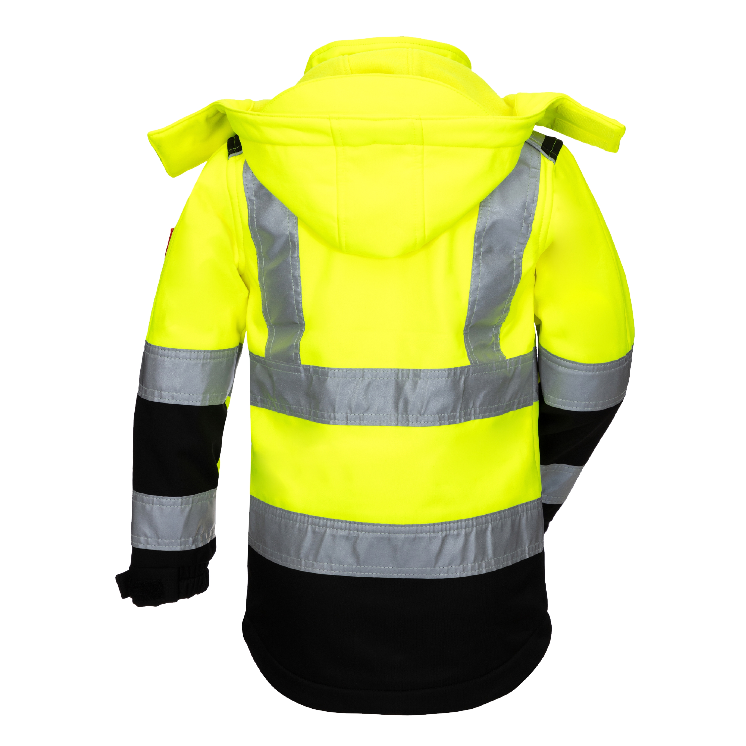 NITRAS MOTION TEX KIDS, Warnschutz-Softshelljacke, neongelb / schwarz, EN ISO 13688, EN 1150