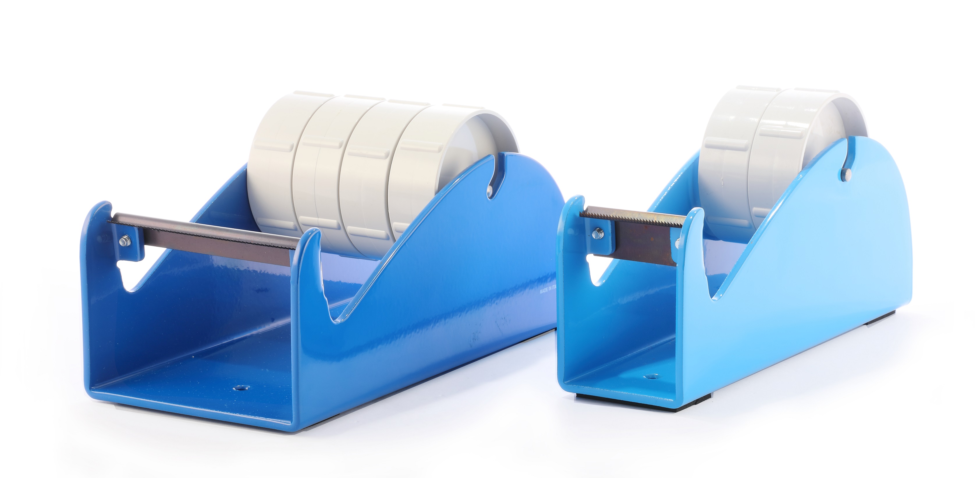 Klebeband-Tischabroller Blau, für 1-4 Rollen, 4 x 25mm Bandbreite, 145mm Außendurchmesser