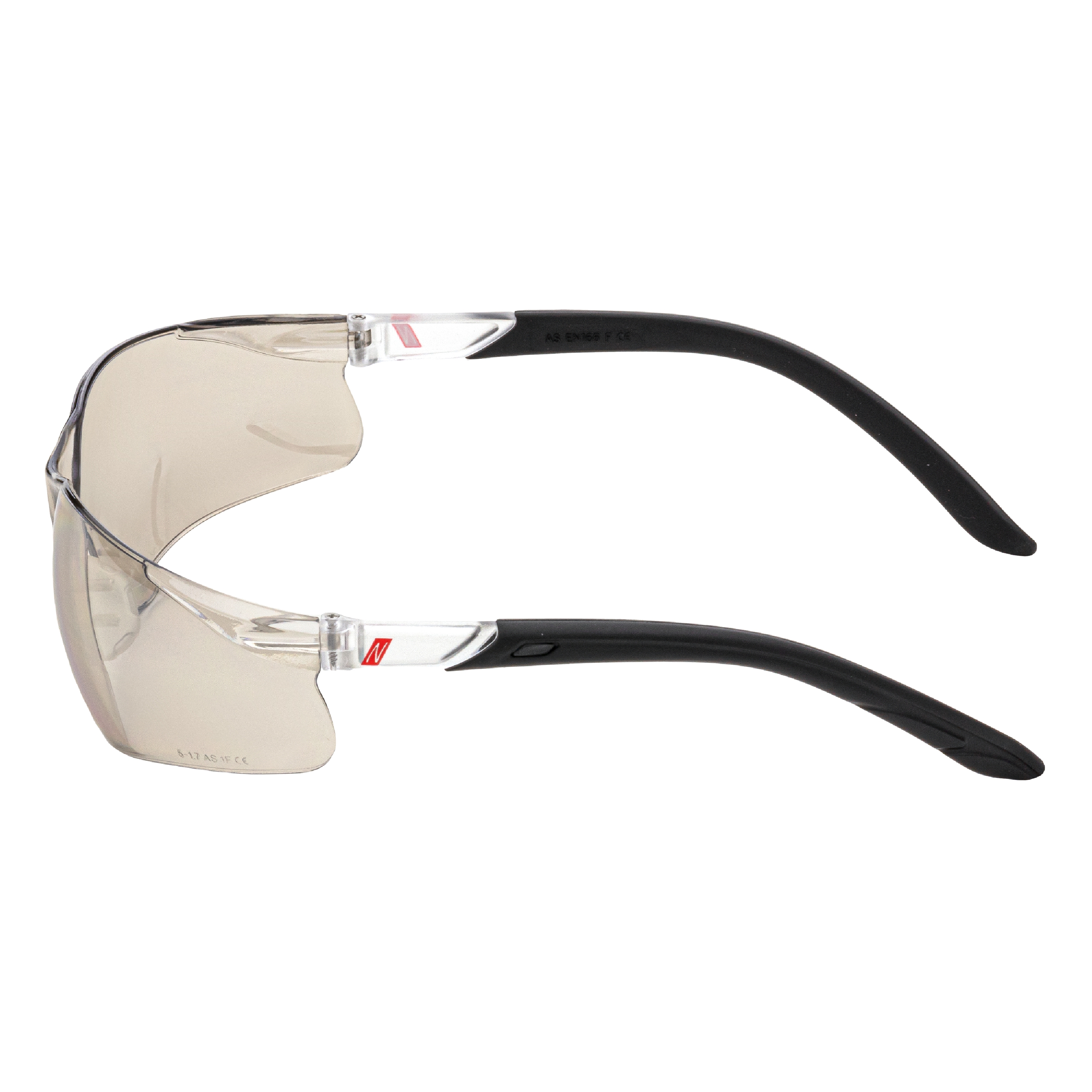 NITRAS VISION PROTECT, Schutzbrille, beige / schwarz, silber verspiegelt, EN 166