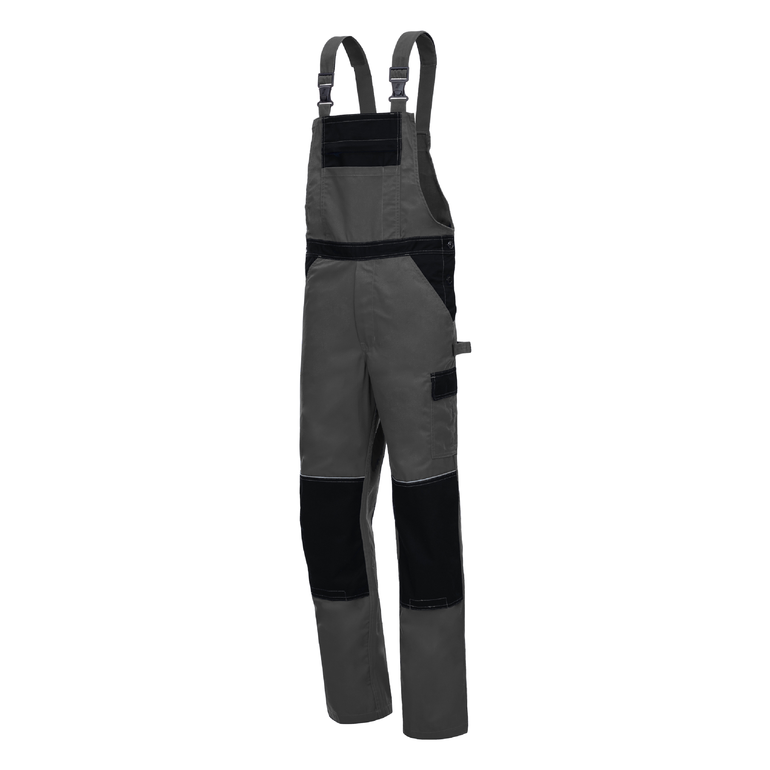 NITRAS MOTION TEX LIGHT, Latzhose, lang, grau / schwarz, OEKO-TEX