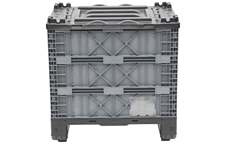 Kunststoffpalette Palettenbox System Tidus VARIO 806, 800x600x760mm, Palette + 3 Rahmen + Deckel