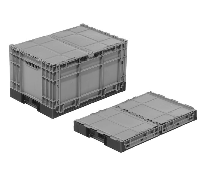GEMÜSE-KLAPPKISTE KLAPPBOX Clever Move Box , 600 x 400 x 340 mm, Seiten/Boden geschl. , Höhe geklappt: 70 mm Farbe: schwarz
