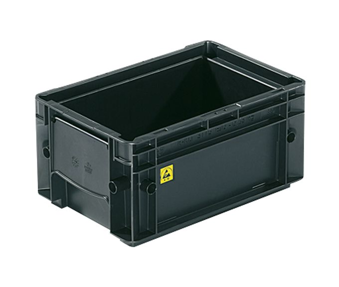 ESD-Behälter VDA-RL-KLT 300 x 200 x 147 mm - VDA-R-KLT 3115 ESD  Farbe: schwarz