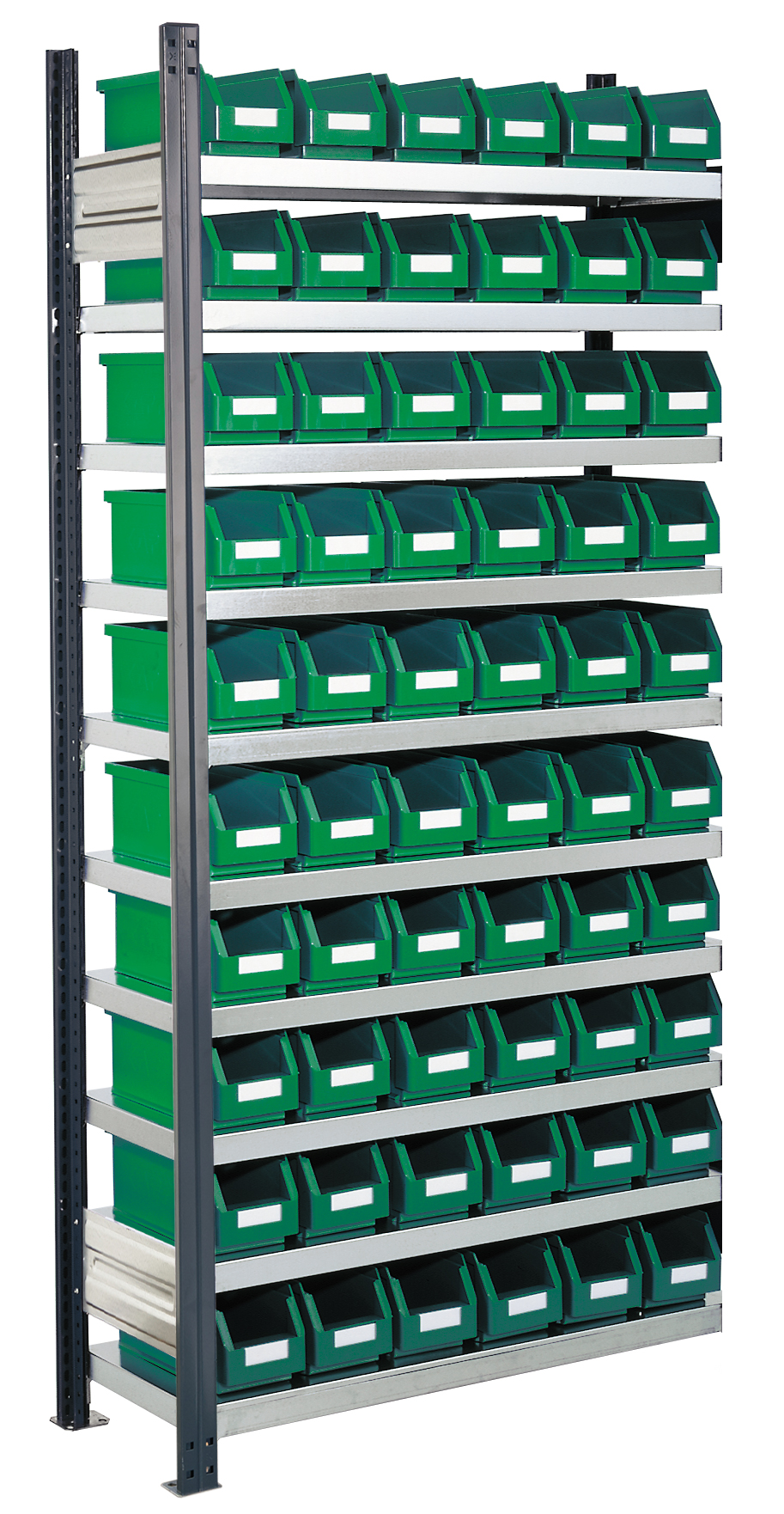 ®RasterPlan Steckregal mit Lagersichtkästen Mod 10 2000 x 1000 x 300 mm AF RAL 7016. Inklusiv 60 x Größe 5.