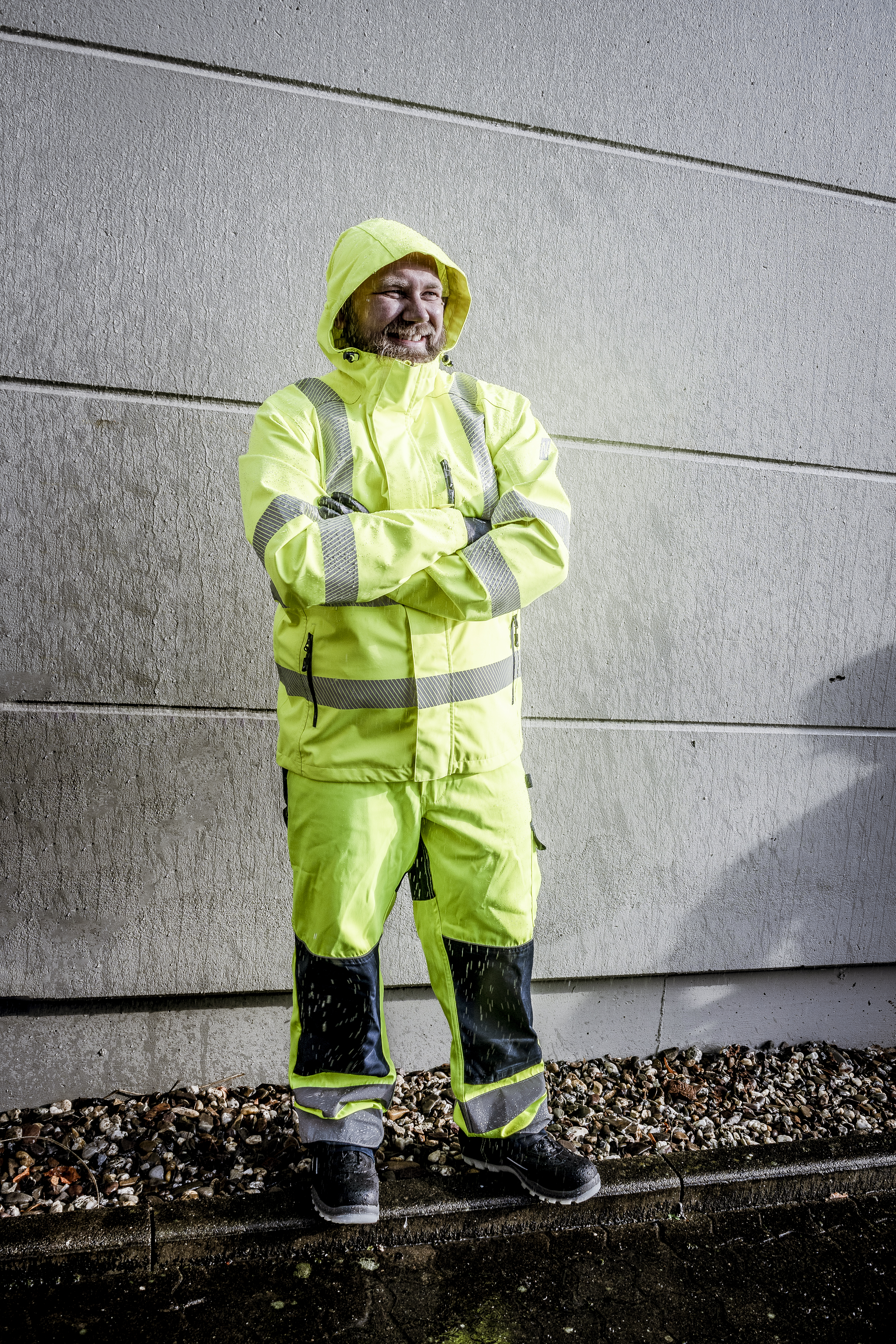 NITRAS MOTION TEX VIZ PLUS, Warnschutz-Regenjacke, neongelb (Farbcode: 4000), EN ISO 20471, EN 343