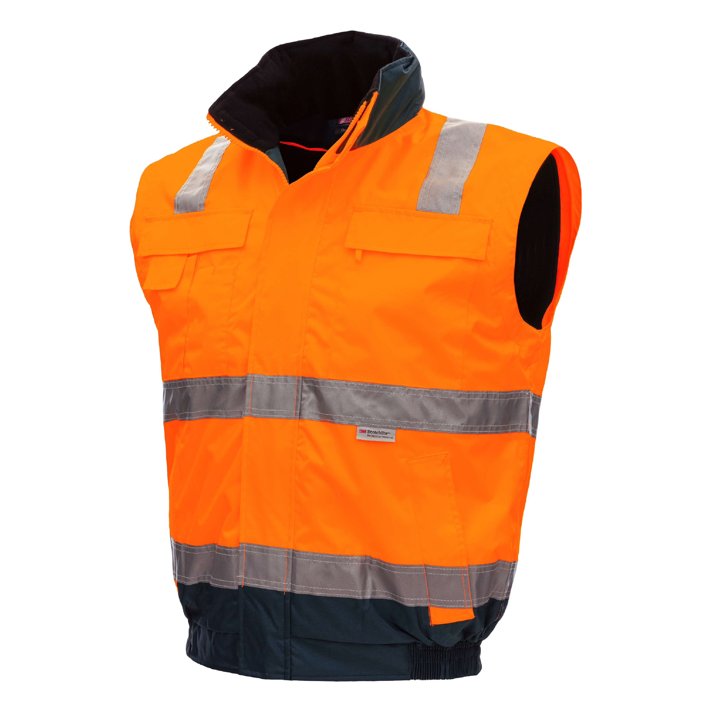 NITRAS MOTION TEX VIZ PLUS, Warnschutz-Pilotenjacke, neonorange / marineblau, EN ISO 13688, EN ISO 20471, EN 343