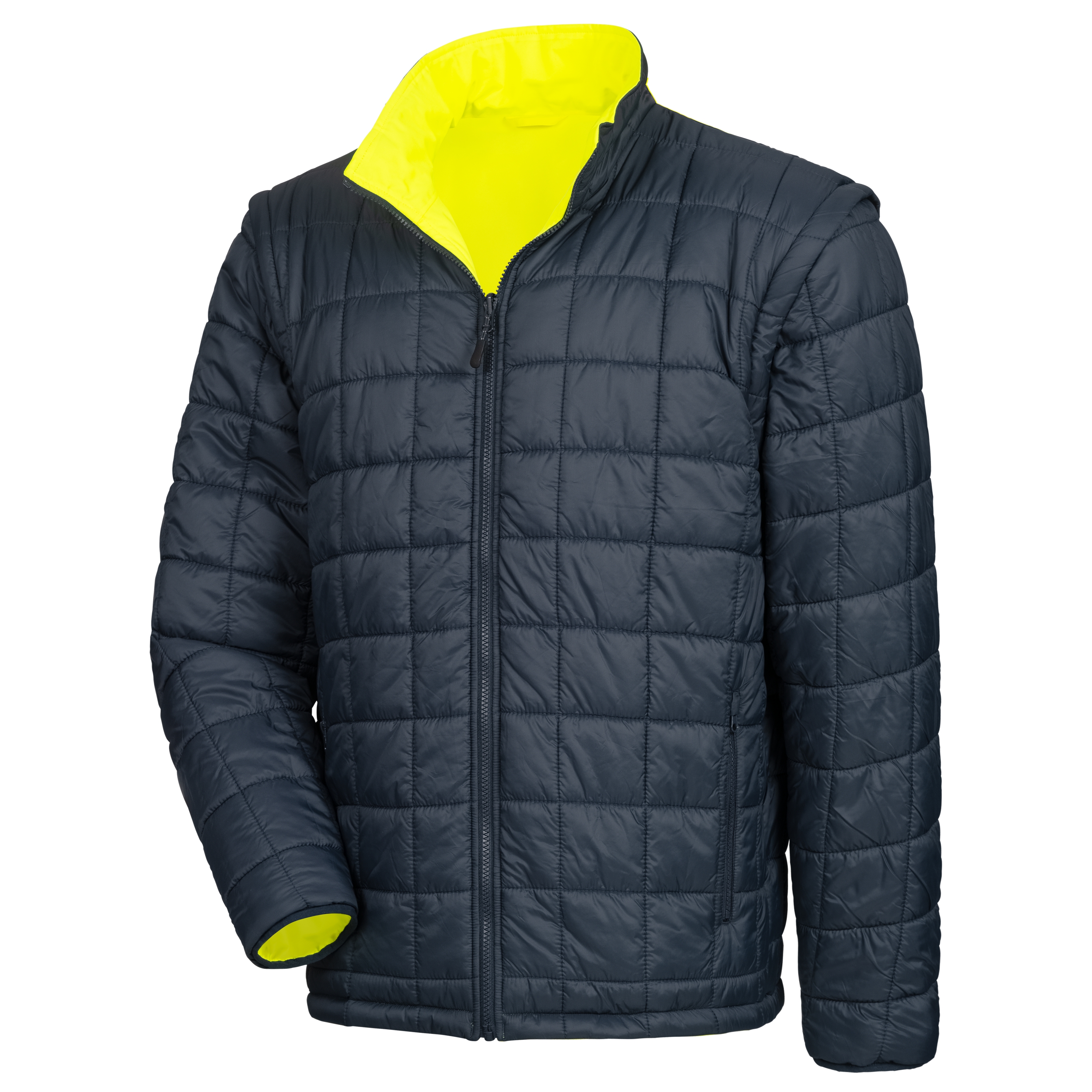 NITRAS MOTION TEX VIZ PLUS, Multifunktions-Warnschutzjacke, neongelb / marineblau (Farbcode: 4021), EN ISO 20471, EN 343