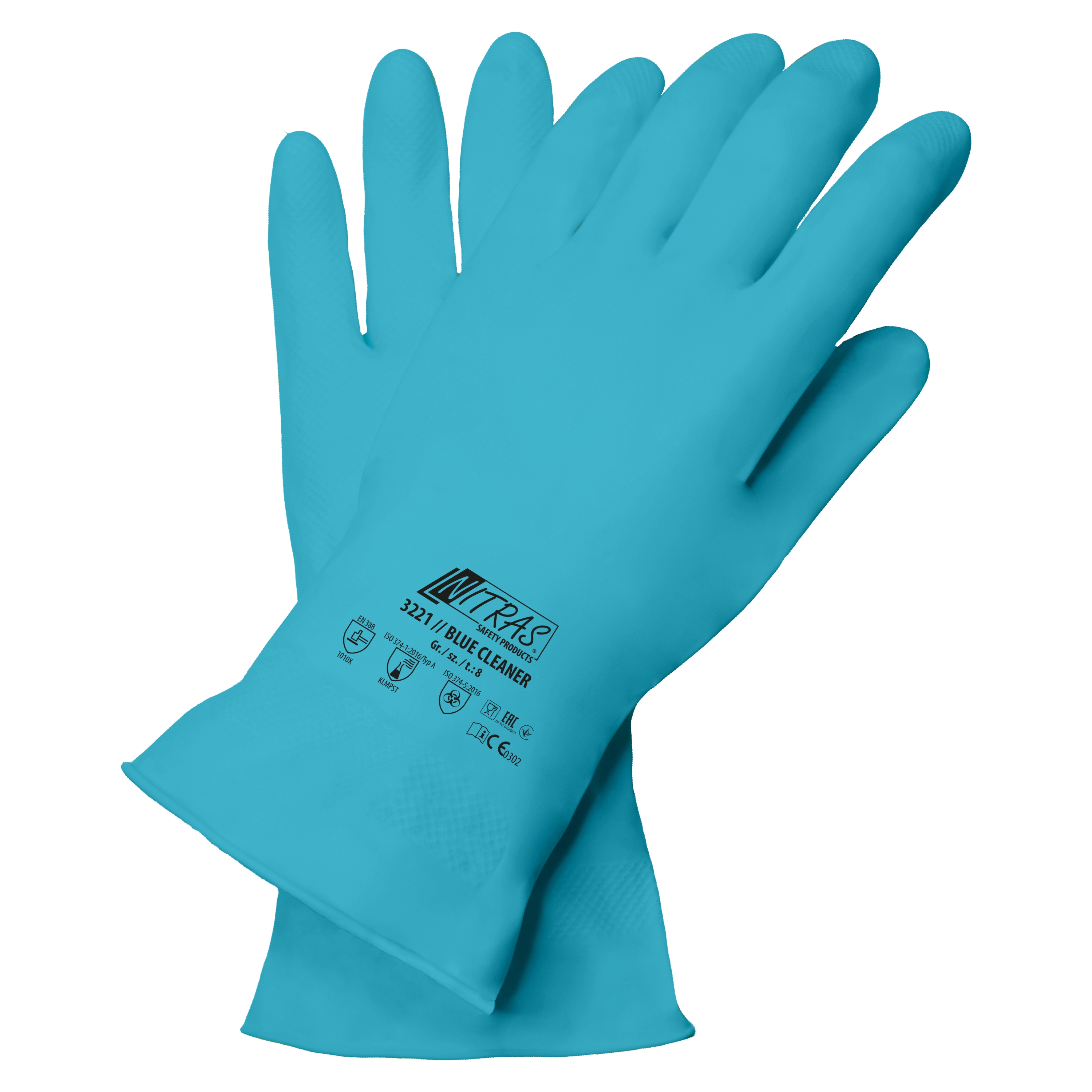 NITRAS BLUE CLEANER, Haushaltshandschuhe, blau, EN 388, EN ISO 374