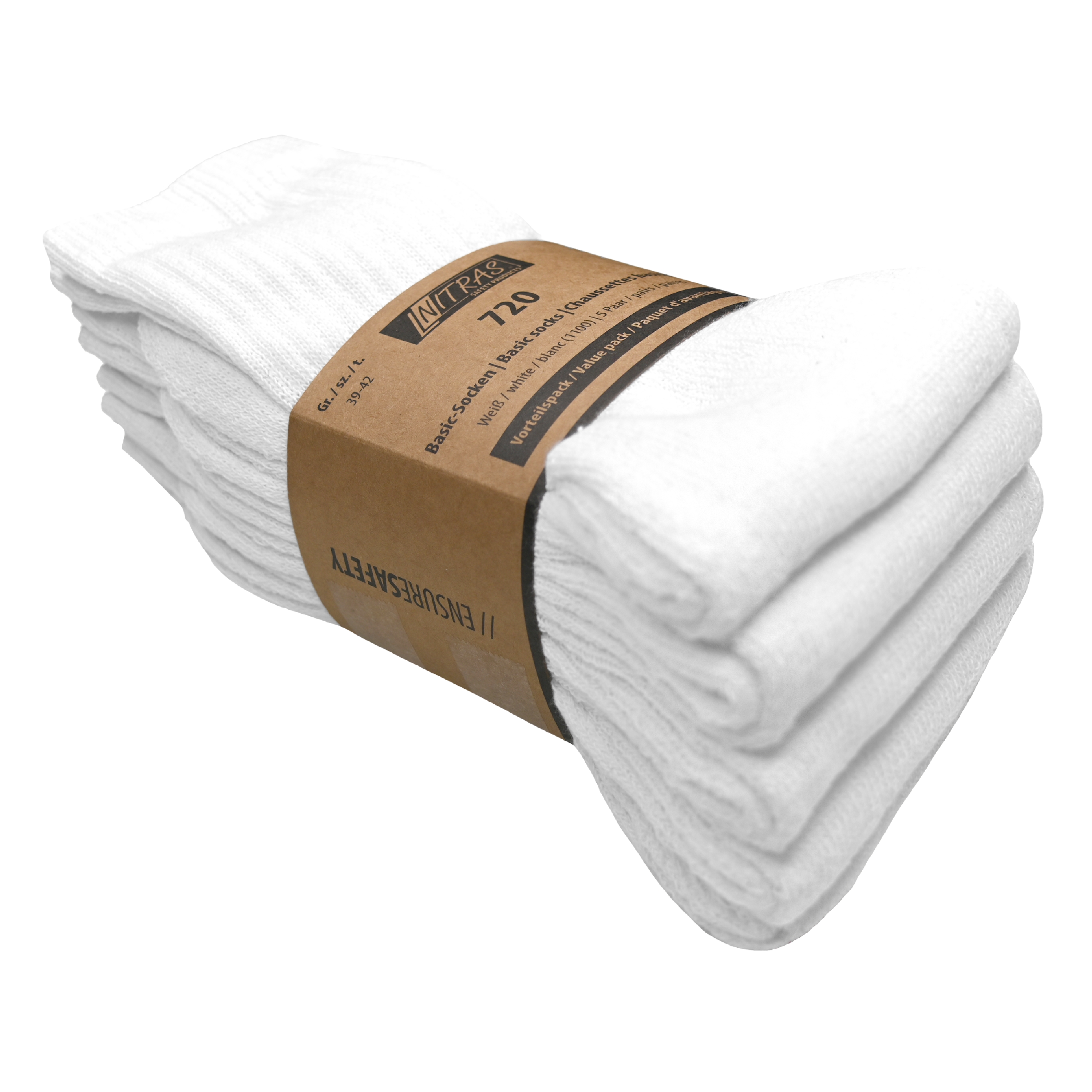 NITRAS Basic- Socken, Baumwolle/ Polyester/ Elasthan, weiß
