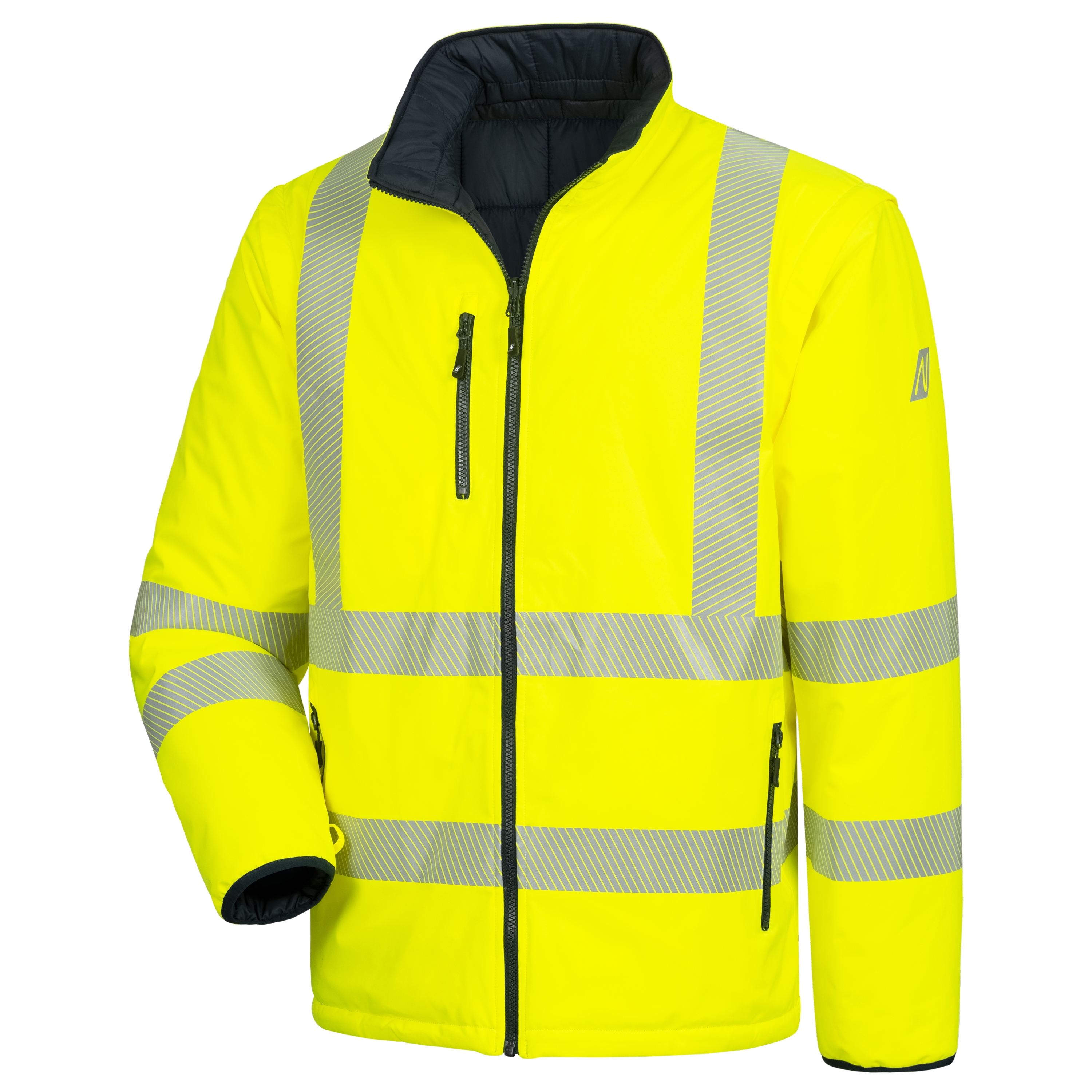 NITRAS MOTION TEX VIZ PLUS, Multifunktions-Warnschutzjacke, neongelb / marineblau (Farbcode: 4021), EN ISO 20471, EN 343