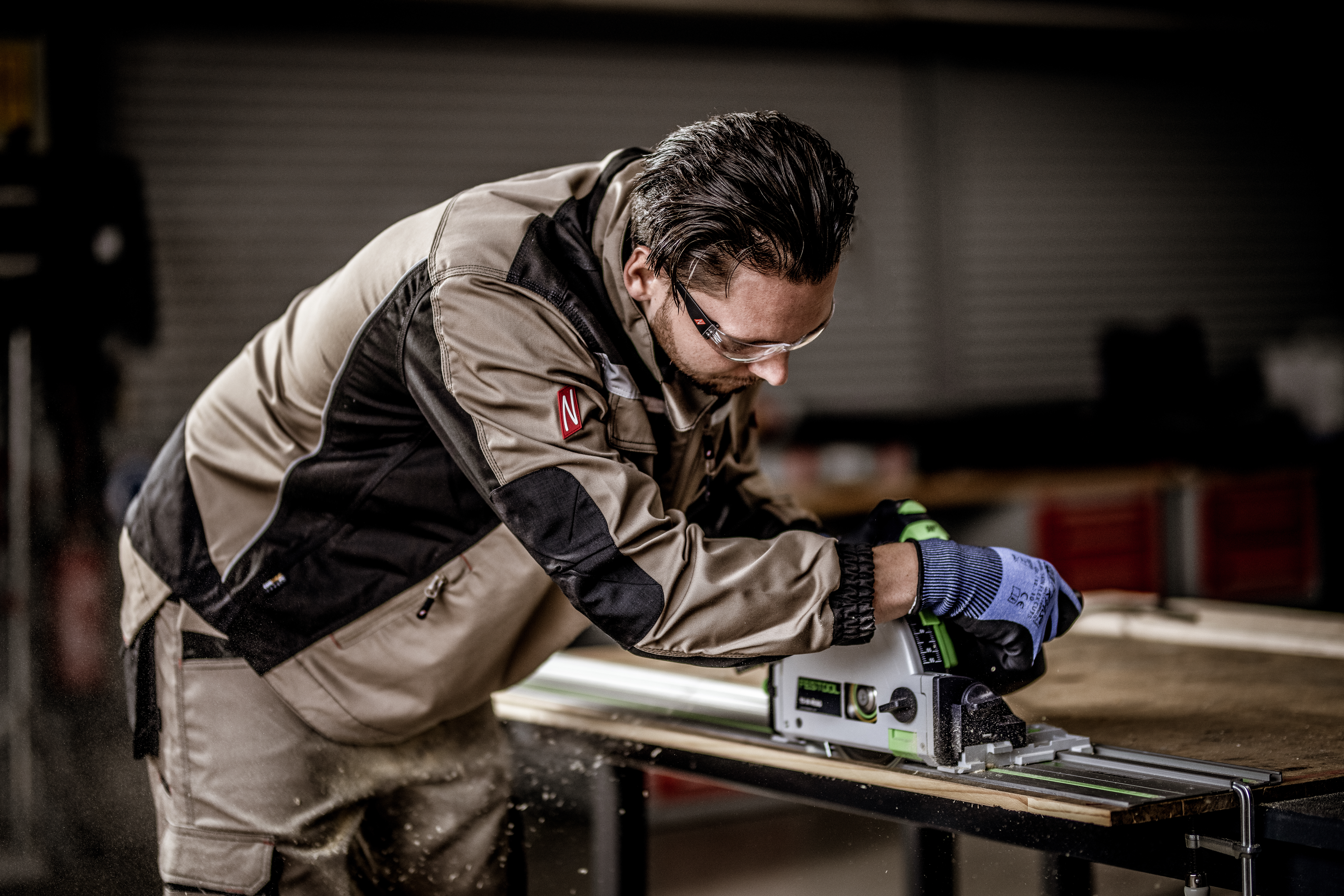 NITRAS MOTION TEX PRO FX, Arbeitsjacke, khaki / schwarz, OEKO-TEX